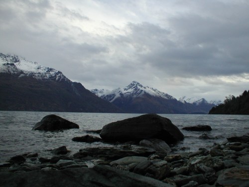 The edge of Lake Wakatipu near the YHA II